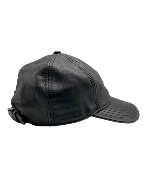 COACH（コーチ）COACH (コーチ) レザーベースボールキャップ ブラックの古着・服飾アイテム