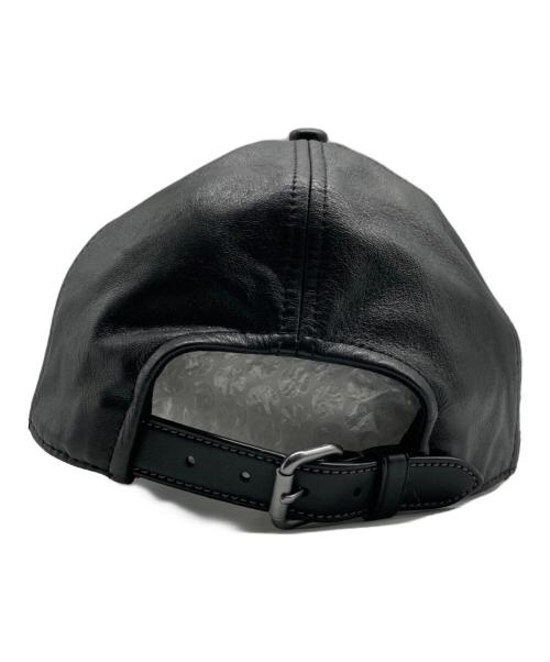 COACH（コーチ）COACH (コーチ) レザーベースボールキャップ ブラックの古着・服飾アイテム