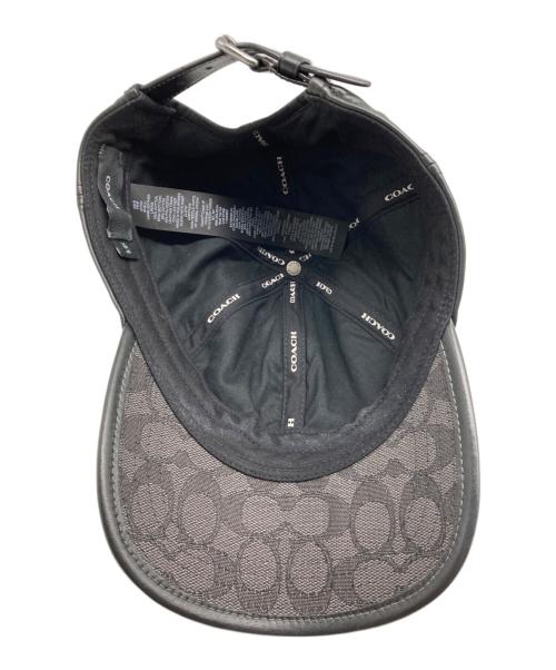 COACH（コーチ）COACH (コーチ) レザーベースボールキャップ ブラックの古着・服飾アイテム