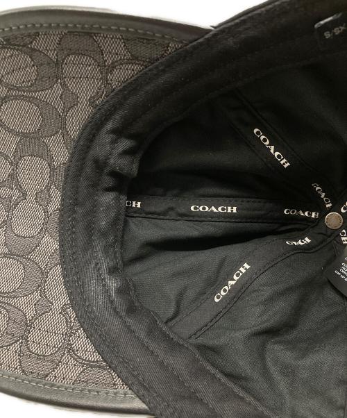 COACH（コーチ）COACH (コーチ) レザーベースボールキャップ ブラックの古着・服飾アイテム