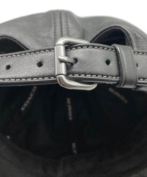 COACH（コーチ）COACH (コーチ) レザーベースボールキャップ ブラックの古着・服飾アイテム