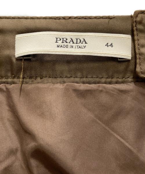 PRADA（プラダ）PRADA (プラダ) バックルベルトナイロンスカート ブラウン サイズ:44の古着・服飾アイテム