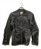 DIESELディーゼル）の古着「ラムレザーライダースジャケット」｜ブラック