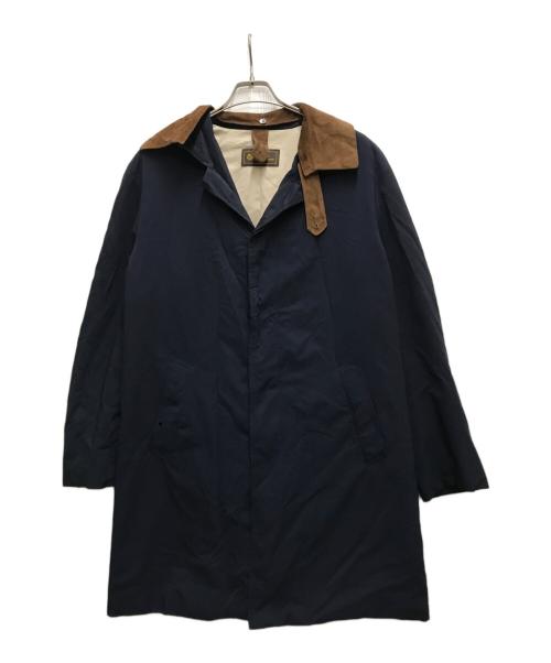 LORO PIANA（ロロピアーナ）LORO PIANA (ロロピアーナ) 襟スウェードナイロンステンカラーコート ネイビー サイズ:Sの古着・服飾アイテム