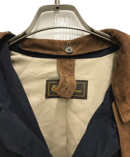 LORO PIANA（ロロピアーナ）LORO PIANA (ロロピアーナ) 襟スウェードナイロンステンカラーコート ネイビー サイズ:Sの古着・服飾アイテム