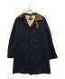 LORO PIANA（ロロピアーナ）の古着「襟スウェードナイロンステンカラーコート」｜ネイビー