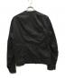 RICK OWENS (リックオウエンス) レザー切替ノーカラージャケット ネイビー×ブラック サイズ:52：35000円