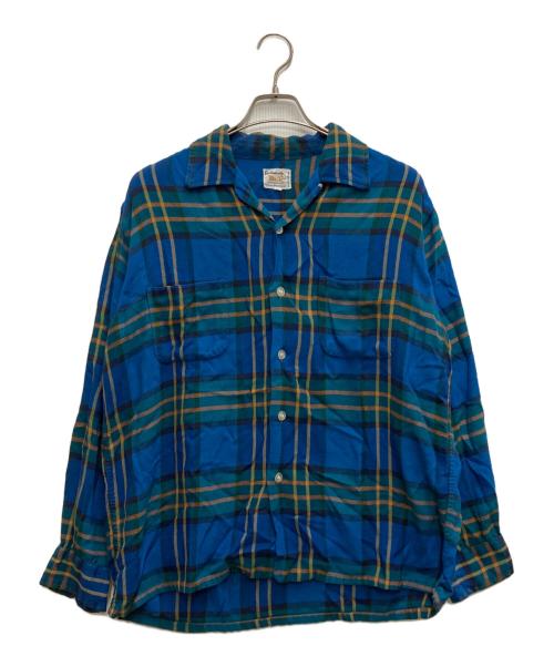 VINTAGE（ヴィンテージ）VINTAGE (ヴィンテージ) 60's オープンカラーシャツ ブルー サイズ:Lの古着・服飾アイテム