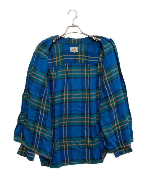 VINTAGE（ヴィンテージ）VINTAGE (ヴィンテージ) 60's オープンカラーシャツ ブルー サイズ:Lの古着・服飾アイテム