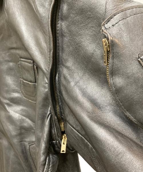 French Army（フランス軍）French Army (フレンチアーミー) 80’s～パイロットレザージャケット ブラック サイズ:52の古着・服飾アイテム