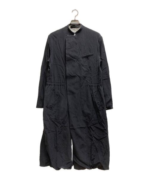 HAIDER ACKERMANN（ハイダーアッカーマン）HAIDER ACKERMANN (ハイダーアッカーマン) シルクノーカラーコート ネイビー サイズ:46の古着・服飾アイテム