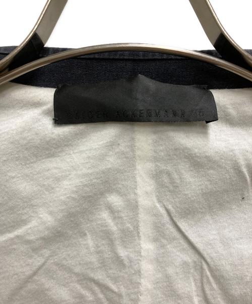 HAIDER ACKERMANN（ハイダーアッカーマン）HAIDER ACKERMANN (ハイダーアッカーマン) シルクノーカラーコート ネイビー サイズ:46の古着・服飾アイテム