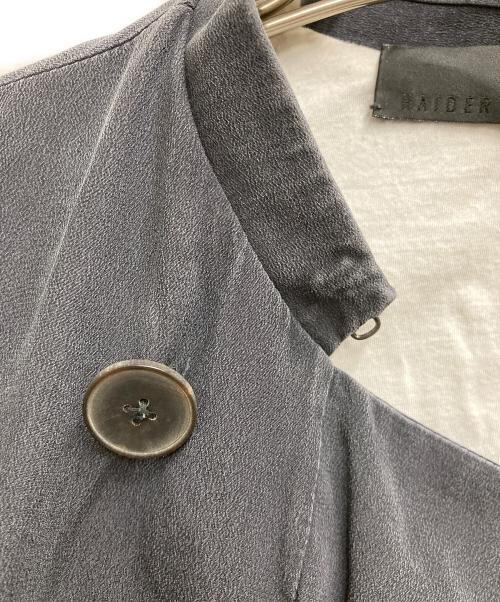 HAIDER ACKERMANN（ハイダーアッカーマン）HAIDER ACKERMANN (ハイダーアッカーマン) シルクノーカラーコート ネイビー サイズ:46の古着・服飾アイテム