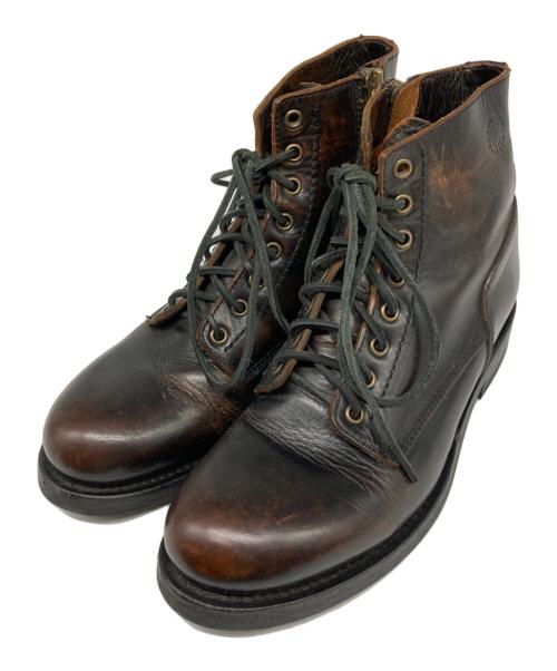 BUTTERO（ブッテロ）BUTTERO (ブッテロ) サイドジップワークブーツ ブラウン サイズ:40の古着・服飾アイテム