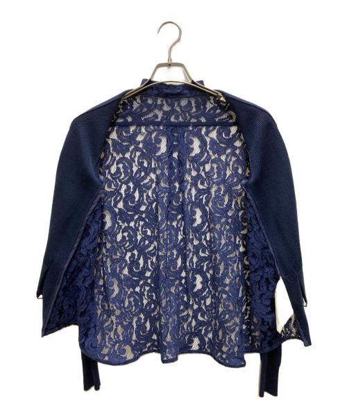 sacai（サカイ）sacai (サカイ) バックレースカーディガン ネイビー サイズ:1の古着・服飾アイテム