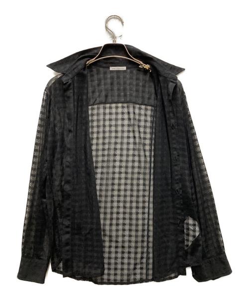 AMI Alexandre Mattiussi（アミアレクサンドルマテュッシ）AMI Alexandre Mattiussi (アミアレクサンドルマテュッシ) シアーチェックシャツ ブラック サイズ:XSの古着・服飾アイテム