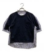 sacaiサカイ）の古着「Cotton Poplin T-Shirt」｜ブラック×ブルー