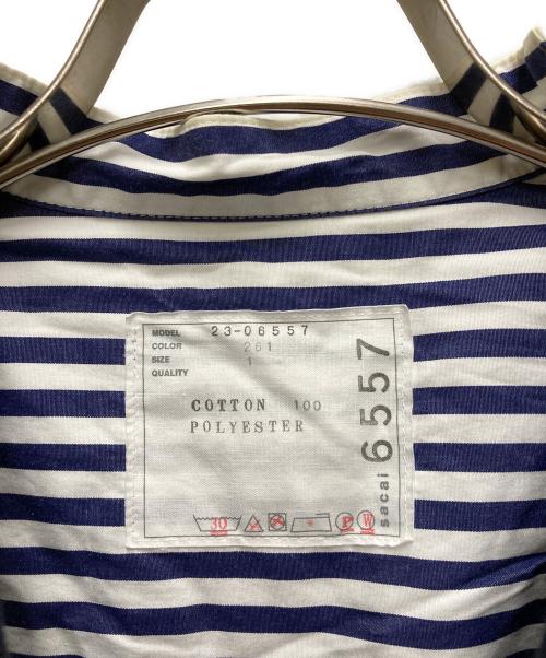 sacai（サカイ）sacai (サカイ) Cotton Poplin T-Shirt ブラック×ブルー サイズ:1の古着・服飾アイテム