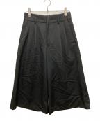 COMME des GARCONS COMME des GARCONSコムデギャルソン コムデギャルソン）の古着「ウールギャバワイドクロップドパンツ」｜ブラック