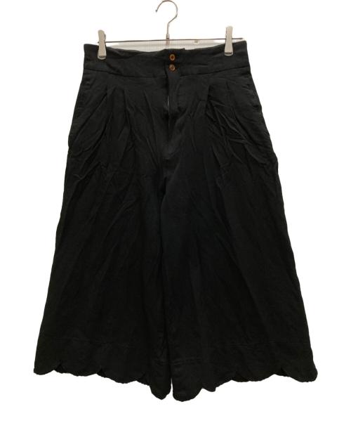 COMME des GARCONS（コムデギャルソン）COMME des GARCONS (コムデギャルソン) 製品染めワイドクロップドパンツ ブラック サイズ:Sの古着・服飾アイテム