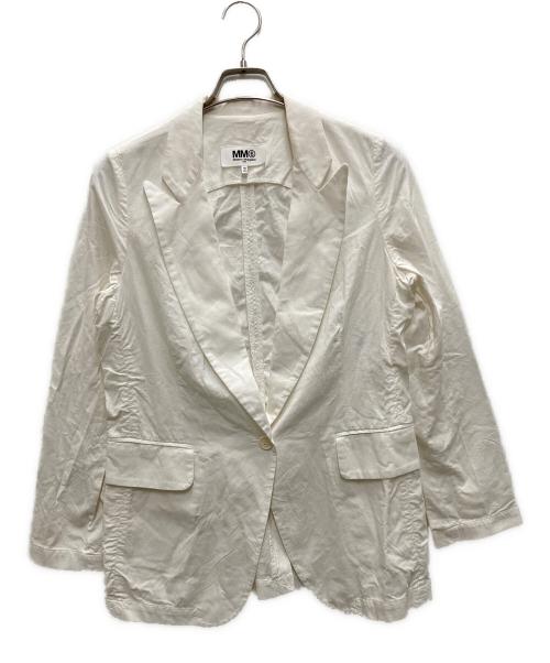 MM6 Maison Margiela（エムエムシックスメゾンマルジェラ）MM6 Maison Margiela (エムエムシックスメゾンマルジェラ) 1Bジャケット ホワイト サイズ:40の古着・服飾アイテム