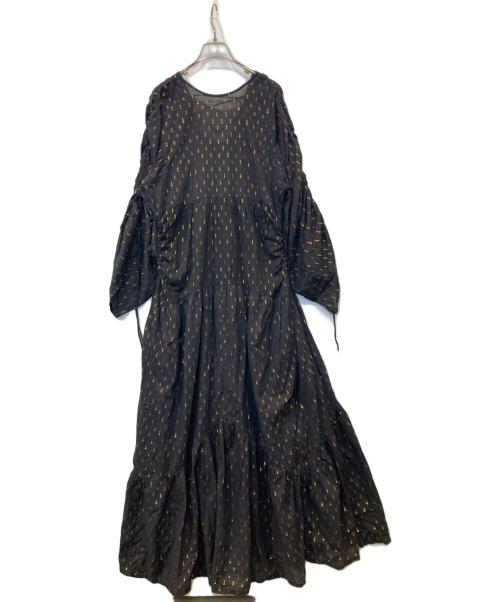 htage（テージ）htage (テージ) ラメドビーボリュームワンピース 112530371501-01 ブラック サイズ:FREEの古着・服飾アイテム