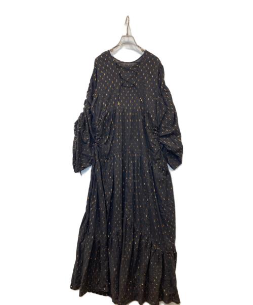 htage（テージ）htage (テージ) ラメドビーボリュームワンピース 112530371501-01 ブラック サイズ:FREEの古着・服飾アイテム