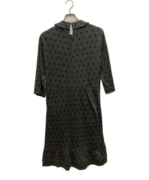 tricot COMME des GARCONS（トリココムデギャルソン）tricot COMME des GARCONS (トリココムデギャルソン) 丸襟ドットワンピース グレー サイズ:Ｍの古着・服飾アイテム