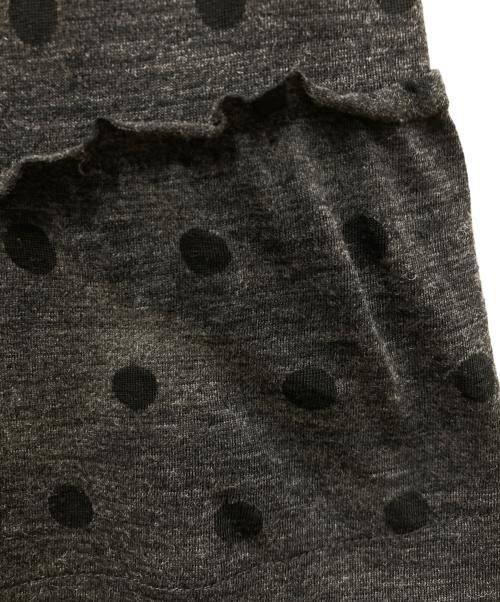 tricot COMME des GARCONS（トリココムデギャルソン）tricot COMME des GARCONS (トリココムデギャルソン) 丸襟ドットワンピース グレー サイズ:Ｍの古着・服飾アイテム
