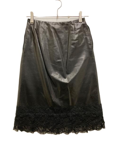 tricot COMME des GARCONS（トリココムデギャルソン）tricot COMME des GARCONS (トリココムデギャルソン) 90's切替レザースカート ブラック サイズ:Sの古着・服飾アイテム