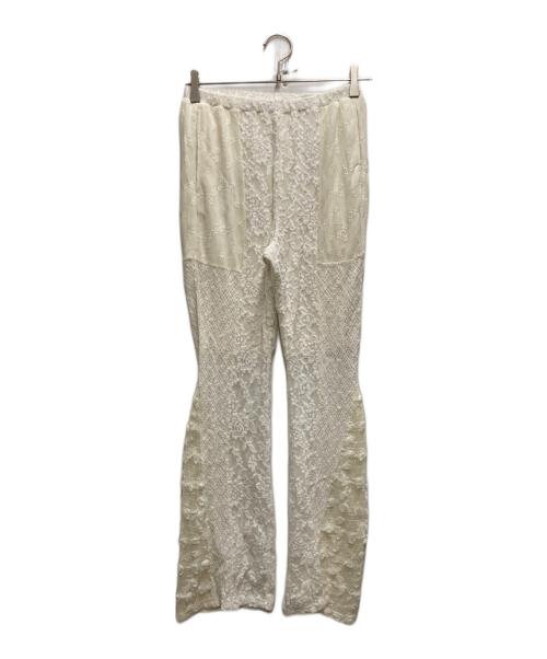 MAISON SPECIAL（メゾンスペシャル）MAISON SPECIAL (メゾンスペシャル) Lace Fabric Flare Pants ホワイト サイズ:36の古着・服飾アイテム
