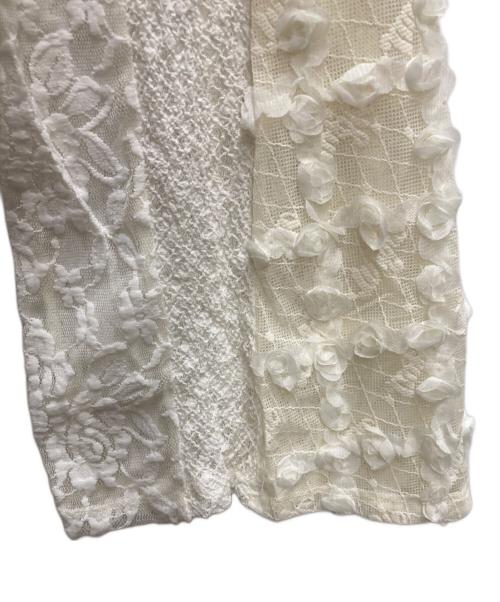 MAISON SPECIAL（メゾンスペシャル）MAISON SPECIAL (メゾンスペシャル) Lace Fabric Flare Pants ホワイト サイズ:36の古着・服飾アイテム