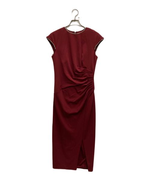 TADASHI SHOJI（タダシ ショージ）TADASHI SHOJI (タダシ ショージ) ビジューノースリーブドレス レッド サイズ:XSの古着・服飾アイテム