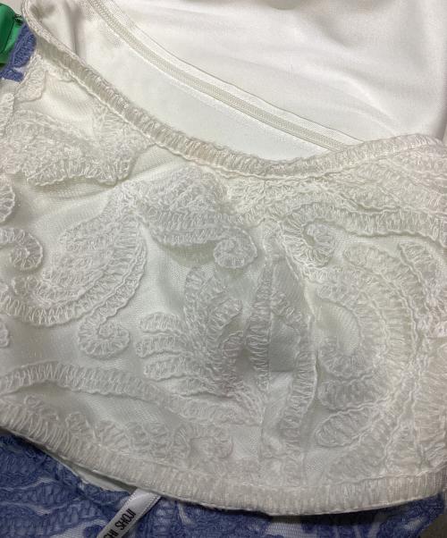 TADASHI SHOJI（タダシ ショージ）TADASHI SHOJI (タダシ ショージ) ジャガードドレス ホワイト×ブルーの古着・服飾アイテム