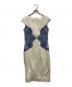 TADASHI SHOJI (タダシ ショージ) ジャガードドレス ホワイト×ブルー：6000円