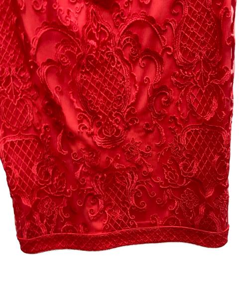 TADASHI SHOJI（タダシ ショージ）TADASHI SHOJI (タダシ ショージ) ジャガードドレス レッドの古着・服飾アイテム