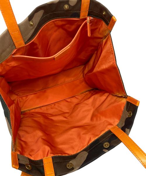 Christian Dior（クリスチャン ディオール）Christian Dior (クリスチャン ディオール) カモ柄ロゴトートバッグ カーキ×オレンジの古着・服飾アイテム