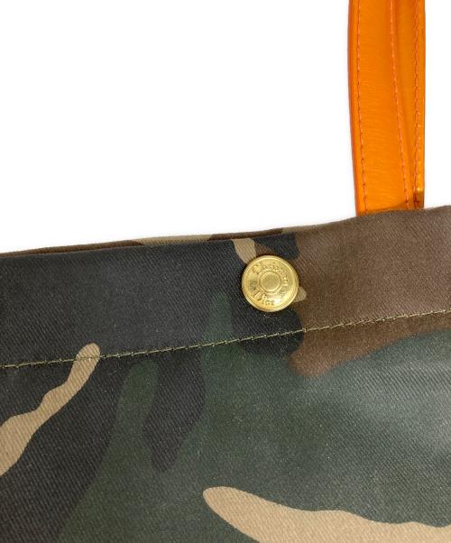 Christian Dior（クリスチャン ディオール）Christian Dior (クリスチャン ディオール) カモ柄ロゴトートバッグ カーキ×オレンジの古着・服飾アイテム