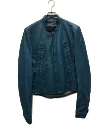 Martin Margiela 10（マルタン・マルジェラ 10）の古着「八の字 シングルライダース」｜ブルー
