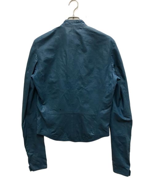 Martin Margiela 10（マルタン・マルジェラ 10）Martin Margiela 10 (マルタン・マルジェラ 10) 八の字 シングルライダース ブルー サイズ:46の古着・服飾アイテム