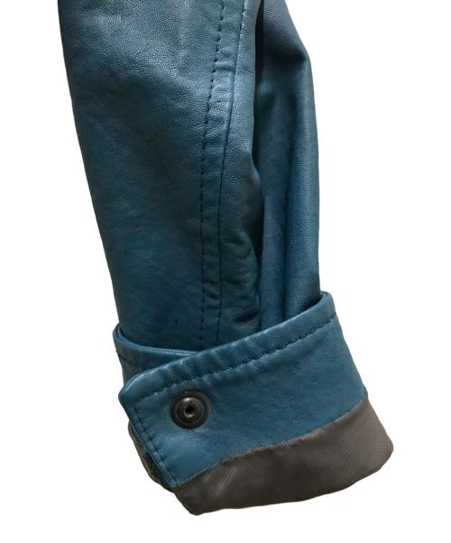 Martin Margiela 10（マルタン・マルジェラ 10）Martin Margiela 10 (マルタン・マルジェラ 10) 八の字 シングルライダース ブルー サイズ:46の古着・服飾アイテム