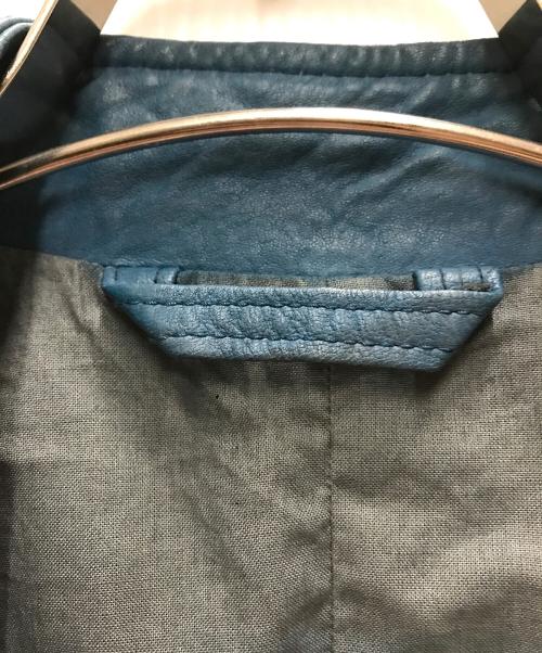 Martin Margiela 10（マルタン・マルジェラ 10）Martin Margiela 10 (マルタン・マルジェラ 10) 八の字 シングルライダース ブルー サイズ:46の古着・服飾アイテム