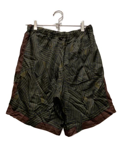 DRIES VAN NOTEN（ドリスヴァンノッテン）DRIES VAN NOTEN (ドリスヴァンノッテン) ビスコースショーツ カーキ×ブラウン サイズ:44の古着・服飾アイテム
