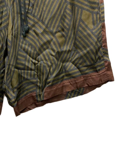 DRIES VAN NOTEN（ドリスヴァンノッテン）DRIES VAN NOTEN (ドリスヴァンノッテン) ビスコースショーツ カーキ×ブラウン サイズ:44の古着・服飾アイテム