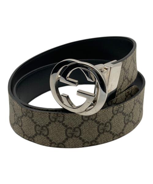 GUCCI（グッチ）GUCCI (グッチ) GGインターロッキングレザーベルト ベージュの古着・服飾アイテム