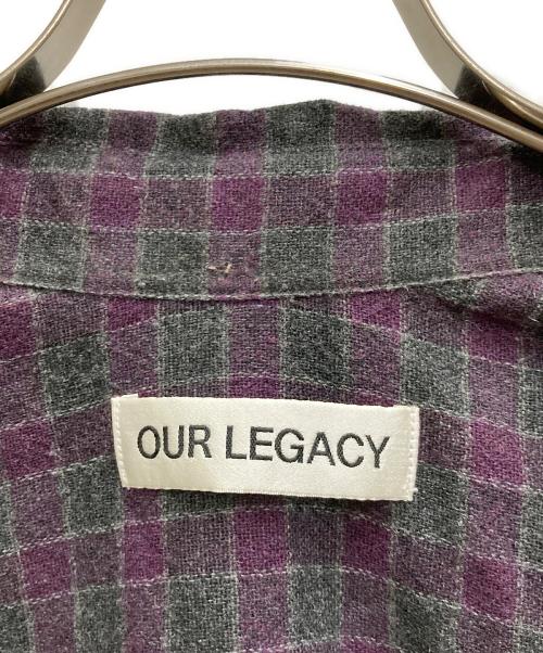 OUR LEGACY（アワーレガシー）OUR LEGACY (アワーレガシー) BORROWED BD SHIRT パープル×グレー サイズ:46の古着・服飾アイテム