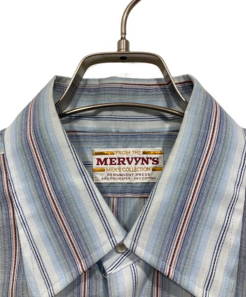 mervyn's（マービンズ）mervyn's (マービンズ) 70'S ストライプシャツ ブルー サイズ:不明の古着・服飾アイテム