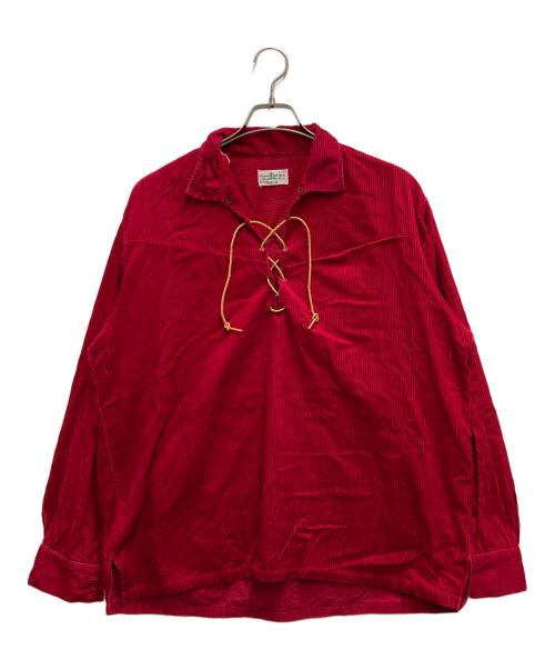 PONDEROSA（-）PONDEROSA (-) 60'S レースアップコーデュロイシャツ レッド サイズ:16 1/2の古着・服飾アイテム