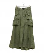 MADISON BLUEマディソンブルー）の古着「CARGO LONG SKIRT REMAKE LBS」｜グリーン
