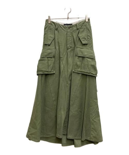 MADISON BLUE（マディソンブルー）MADISON BLUE (マディソンブルー) CARGO LONG SKIRT REMAKE LBS グリーン サイズ:Sの古着・服飾アイテム